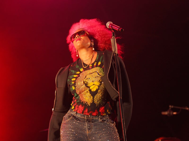 Kelis performing on the Castle Stage.
