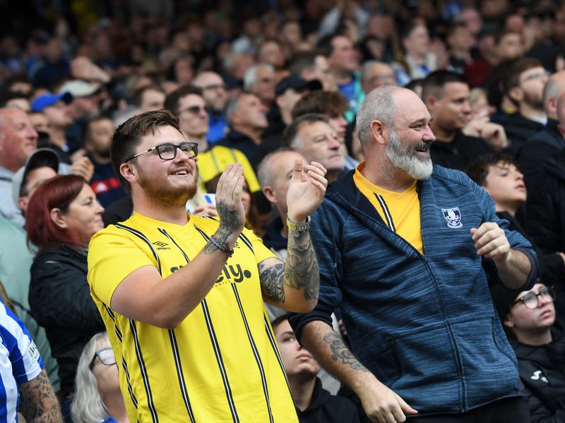 Owls fans at Hillsborough enjoying a 7-2 win.