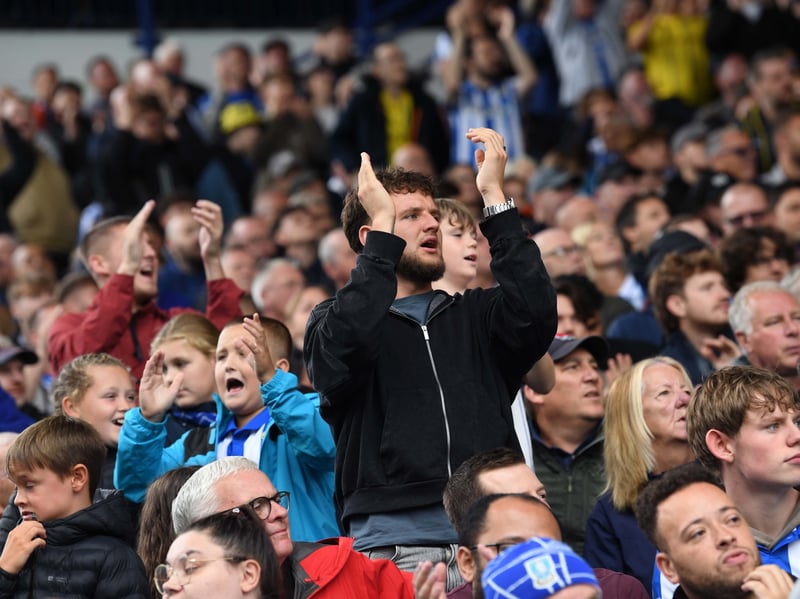 Owls fans at Hillsborough enjoying a 7-2 win.