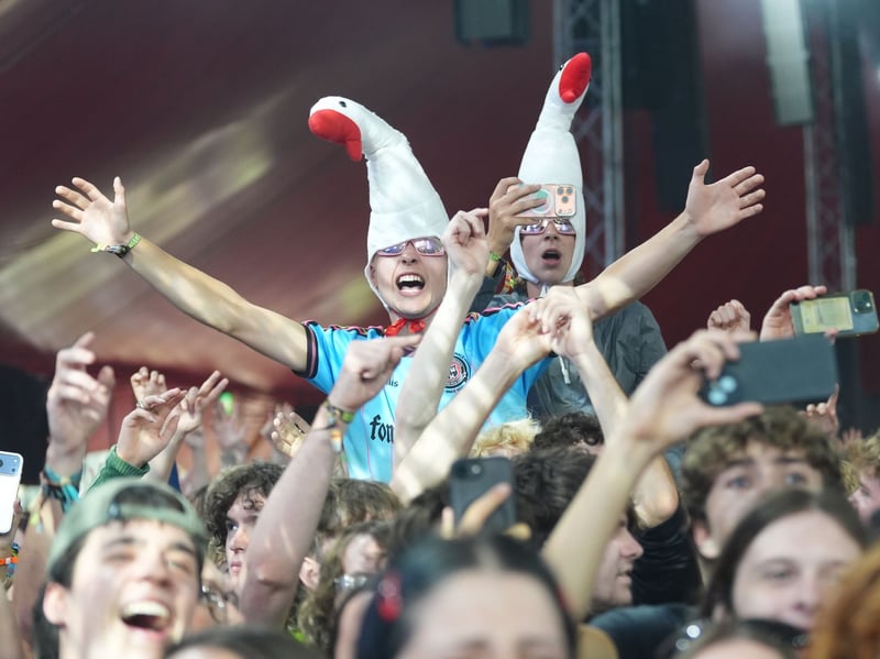 Top marks for effort - these fans came prepared to watch Geese take to the Gallery stage