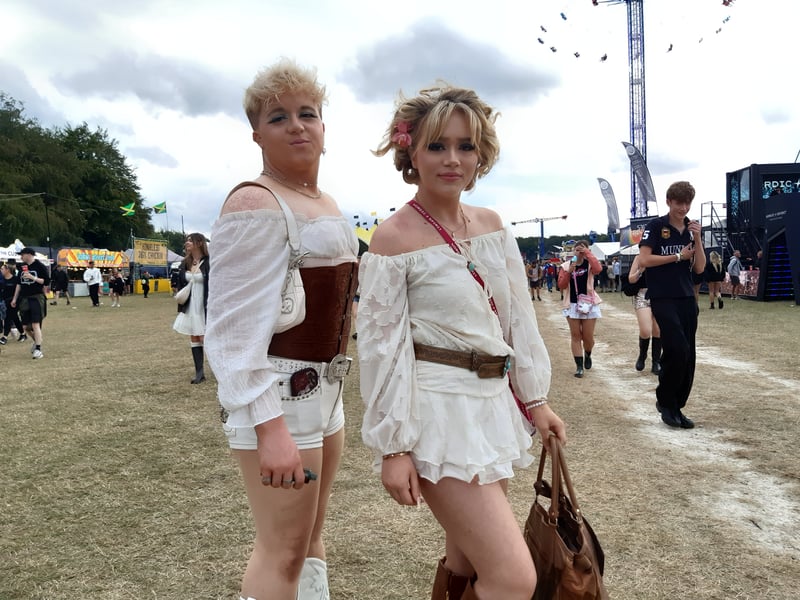 James and Keira - who told us they didn't plan to co-
ordinate! Their outfits were thrifted - showing how to make sustainable fashion look good