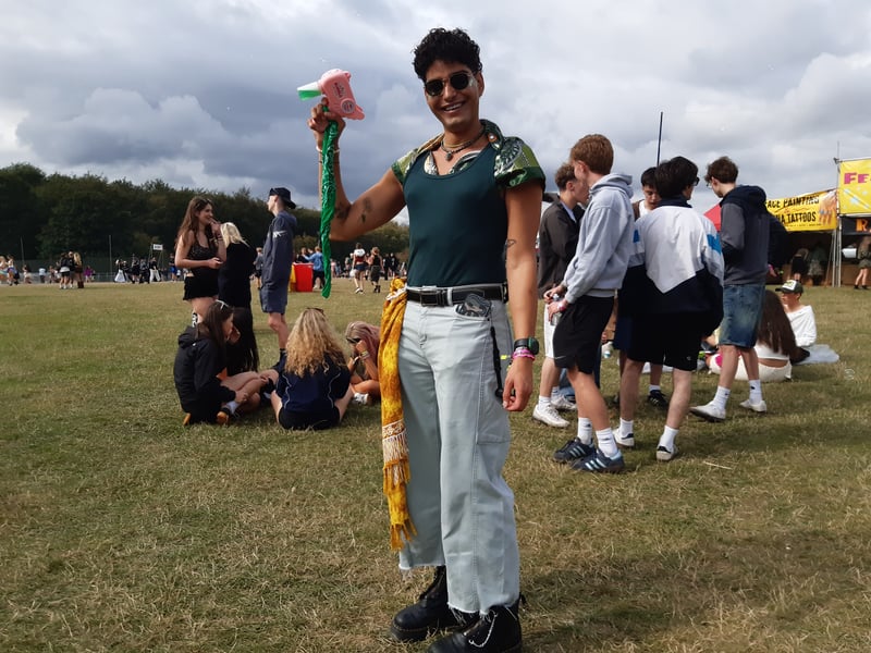 Jakson's stylish outfit came complete with a bubble machine