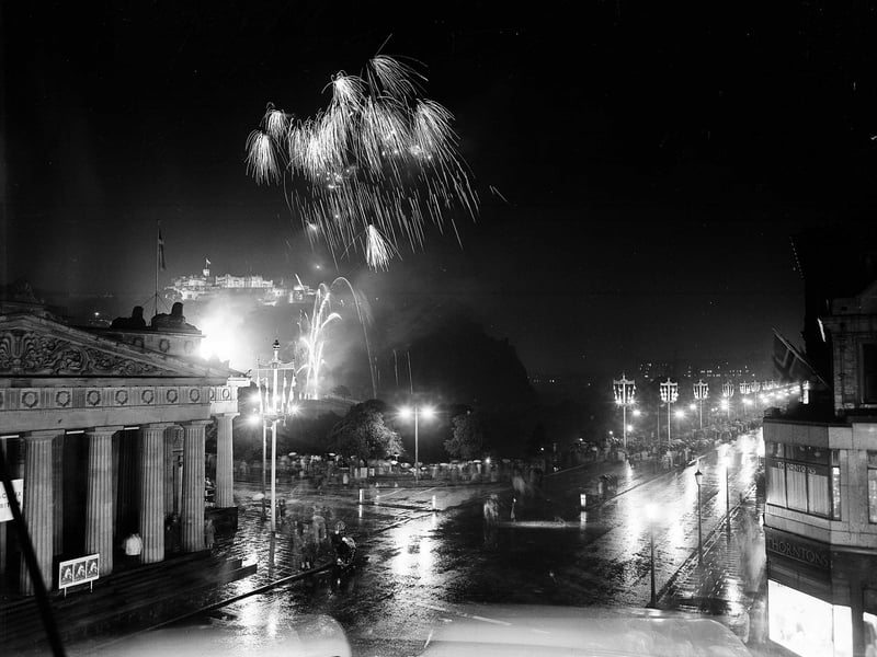 Festival fireworks open the 18th Edinburgh International Festival of Music and Drama in 1964.