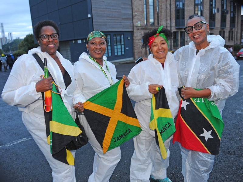 Jenny Beckles, Beverley Byan, Alicia Price, Debby Thomas prepared for the parade