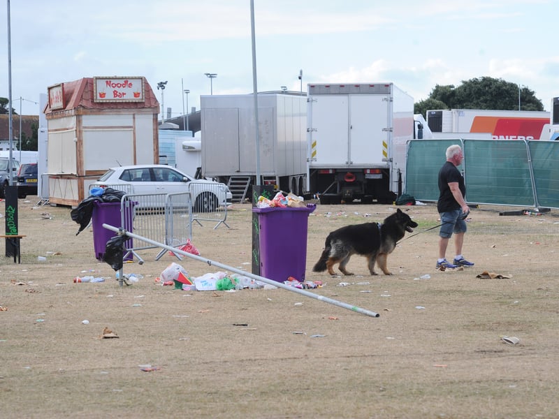 The clean up taking place on Southsea Common on Bank Holiday Monday, August 31, 2026, as Victorious Festival comes to an end for another year. 
