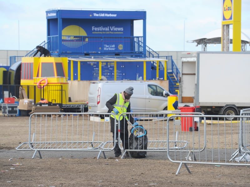 The clean up taking place on Southsea Common on Bank Holiday Monday, August 31, 2026, as Victorious Festival comes to an end for another year. 
