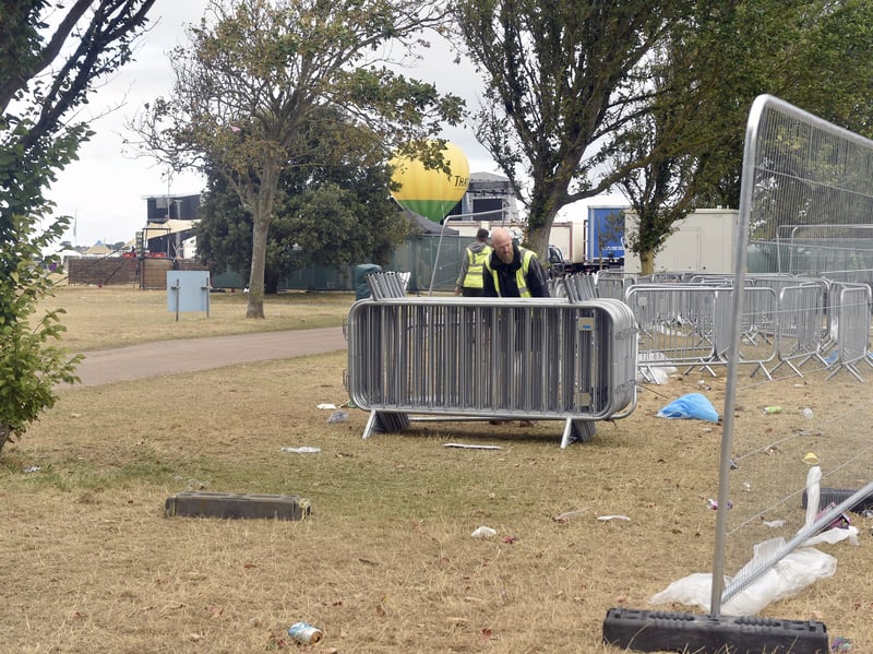 The clean up is underway on Southsea Common

