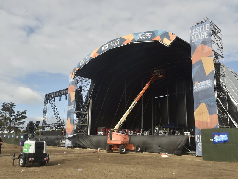The Castle Stage is starting to come down after playing host to Kelis and Basement Jaxx last night.
