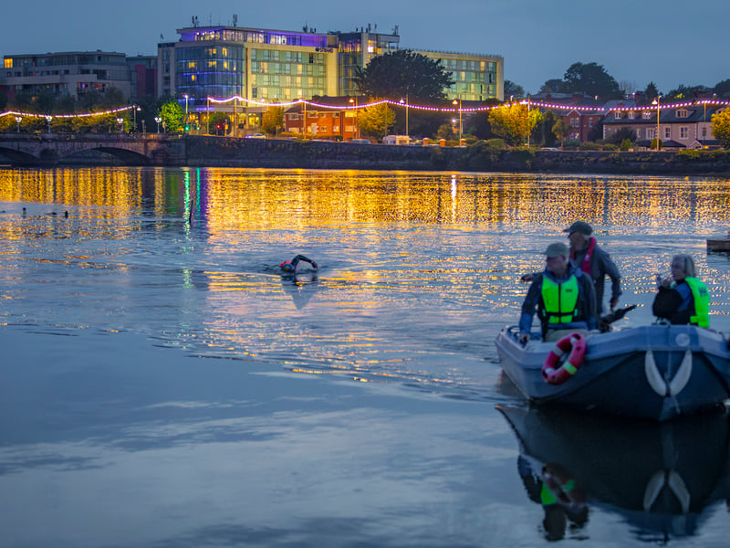 Conor approaches Limerick City where he was accompanied his mam Helen, dad Barry and uncles Pierce and Ciaran.