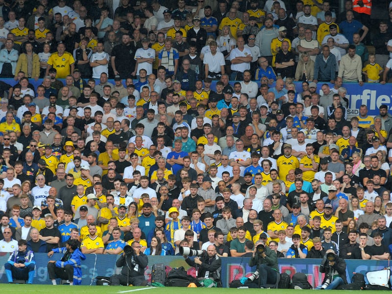 Leeds United v Brentford Premier League sun 30-08-2026 pic Steve RidingLeeds fans in the South Stand