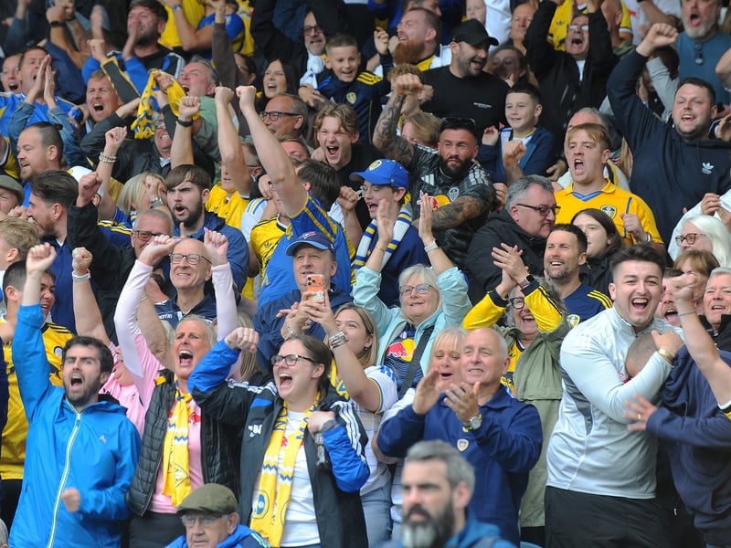 Leeds United v Brentford Premier League sun 30-08-2026 pic Steve RidingLeeds fans celebrate Leeds goal