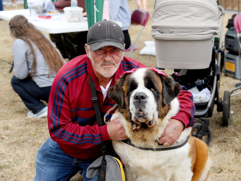 Jason Henderson from Havant with his St Bernard Minka (6).
