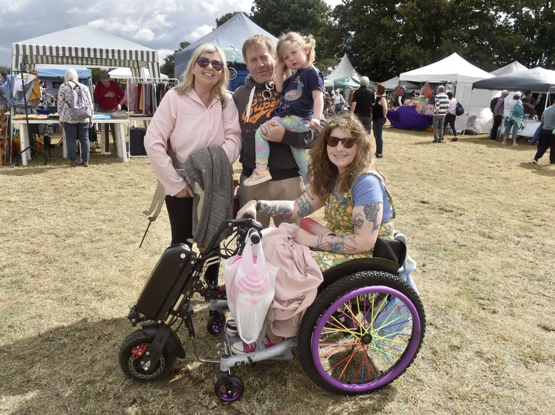(l-r) Heather Searle, Huw Owen, Seren Owen (2) and Cassie Owen, all from Thorney Island.
