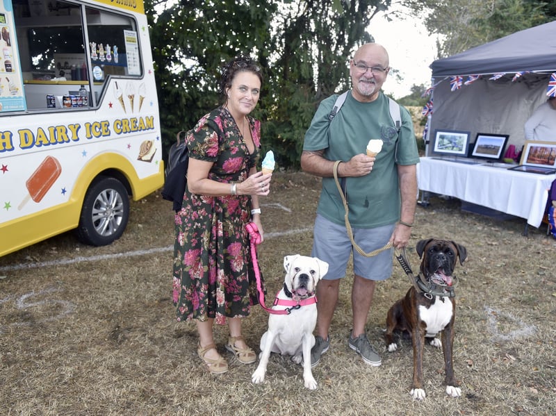  Elaine and Mike Burnett from Emsworth, with their boxers (left) Luna and Loki, otherwise known as 'Mayhem and Mischief'.
