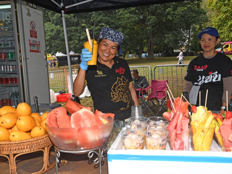 Food stalls in Potternewton Park.