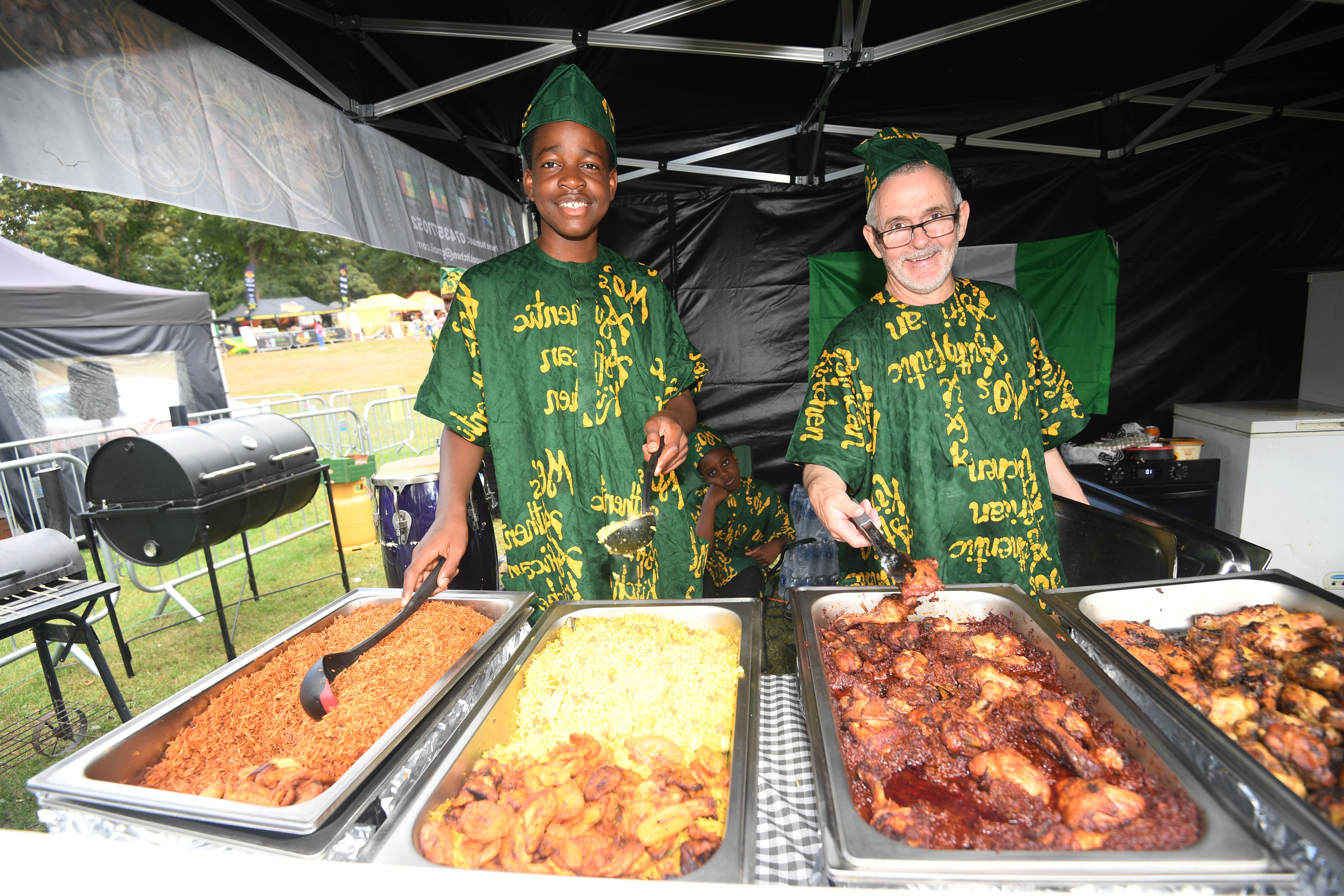 Food stalls in Potternewton Park.