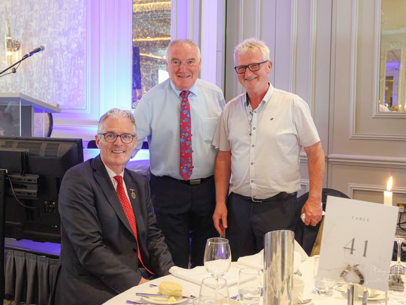 GAA President Jarlath Burns, Kiernan Steel founder Frank Kiernan and Francis Scriven 