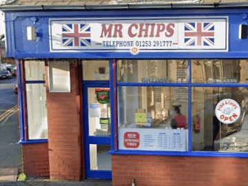 Mr Chips
5 stars
22 July
Takeaway/sandwich shop
119 Egerton Road
Blackpool
FY1 2NL
