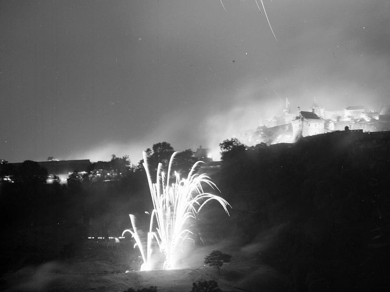 Fireworks launch the Edinburgh International Festival in August 1963.