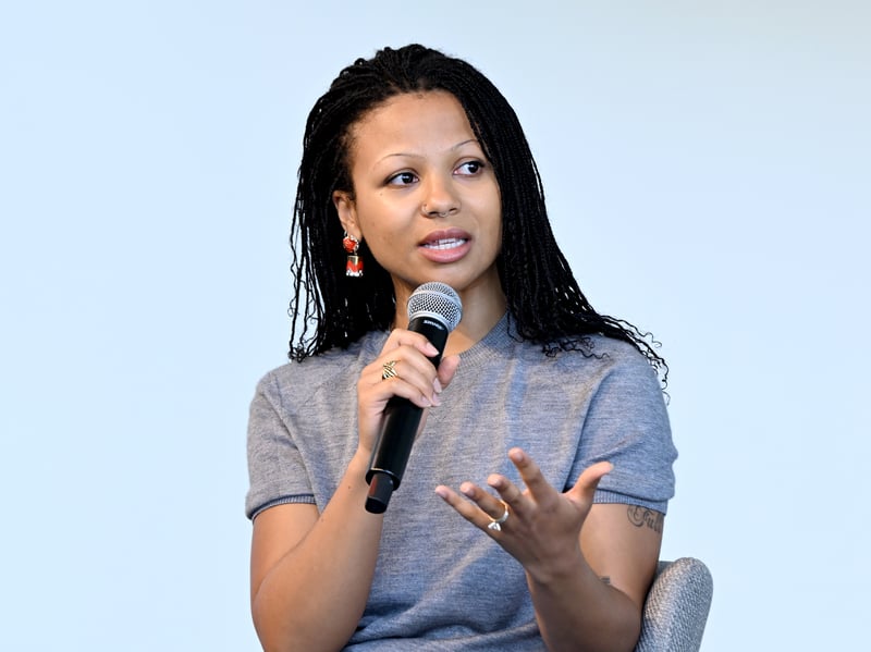 American actress Myha’la is known for playing Harper Stern in Industry and for starring in Black Mirror episode Loch Henry, as well as her role in films such as Bodies Bodies Bodies, Leave the World Behind and They Will Kill You. 

