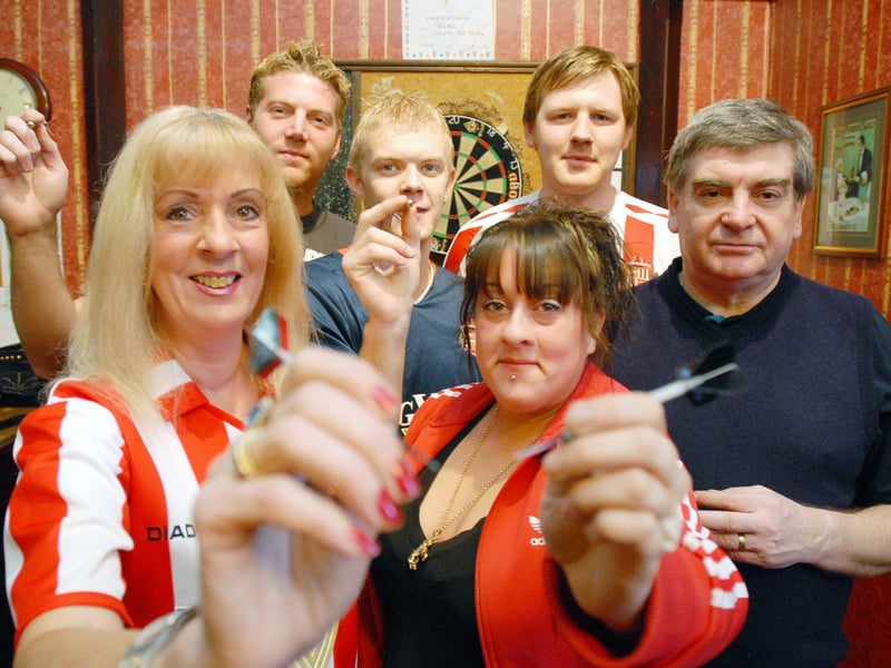 They loved to raise money at the Simonside Arms and here are some of the staff and regulars who held a darts marathon in aid of St Clare's Hospice in 2007.