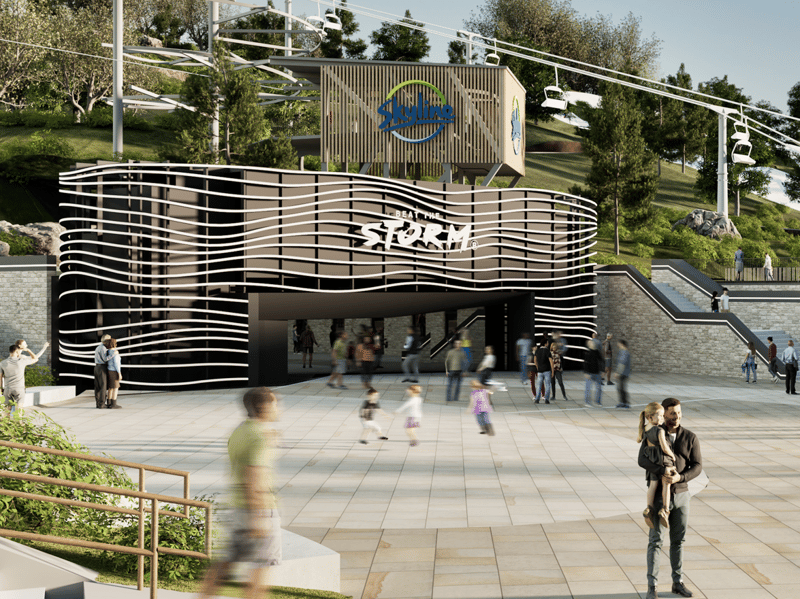 Not everything is clear at the moment. The central plaza has an attraction named 'Beat The Storm', but it is not obvious what this would offer.