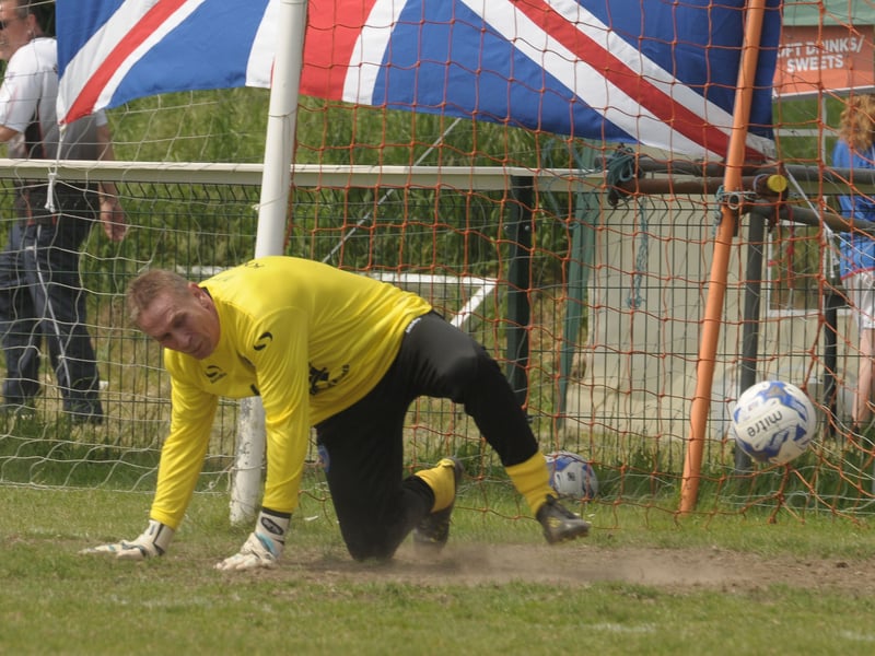 2016: Pompey Legends v Rangers, Wicor Mill. Alan Knight concedes a goal.
Picture Mick Young