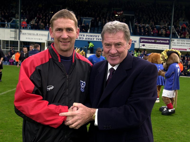 Alan Knight pictured with former Pompey chairman Milan Mandaric who congratulated him on his MBE.