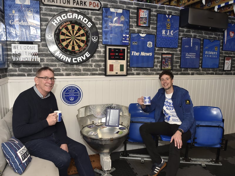 Pictured is: (left) Alan Knight with Aaron Haggard, the winner of the Best Games Room 2023 award in the Home Leisure Direct competition.
Picture: Sarah Standing (111223-3249)