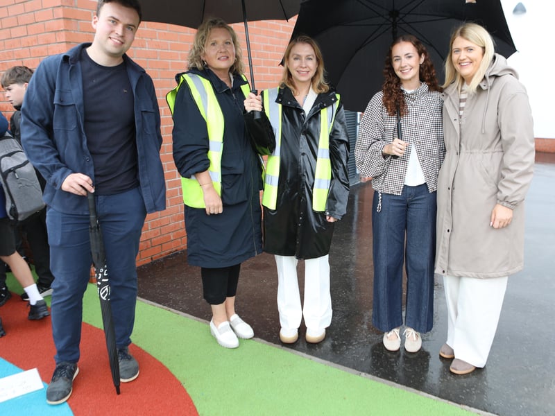 Teachers James Doherty, Grainne Kelly, Jennifer Tedstone, Grace Lavelle and Laura McMackin