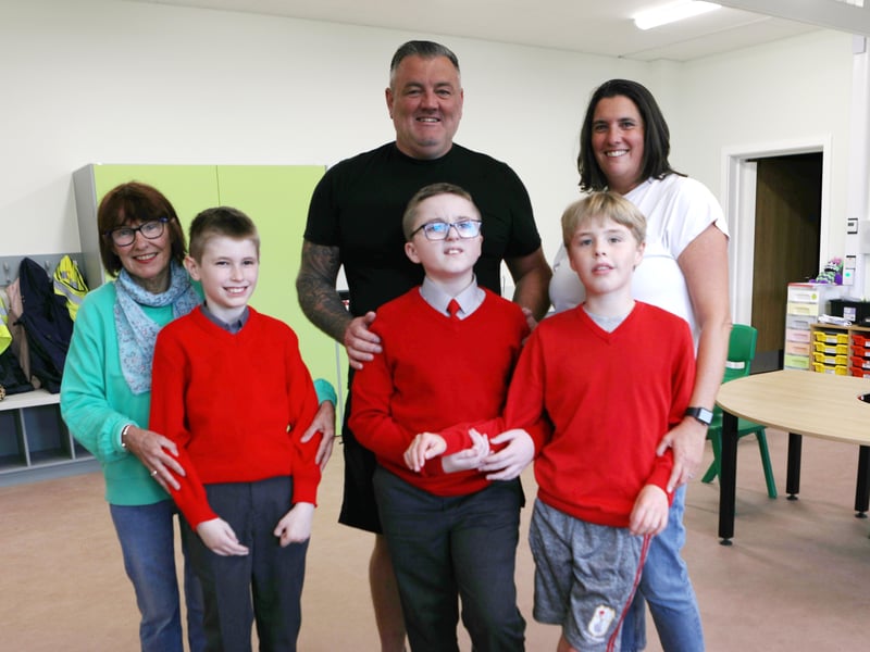 Annette Gill, Oran McFeeley, Shane McDaid and Oliver Doherty, Dara O'Brien with Logan Cavanagh