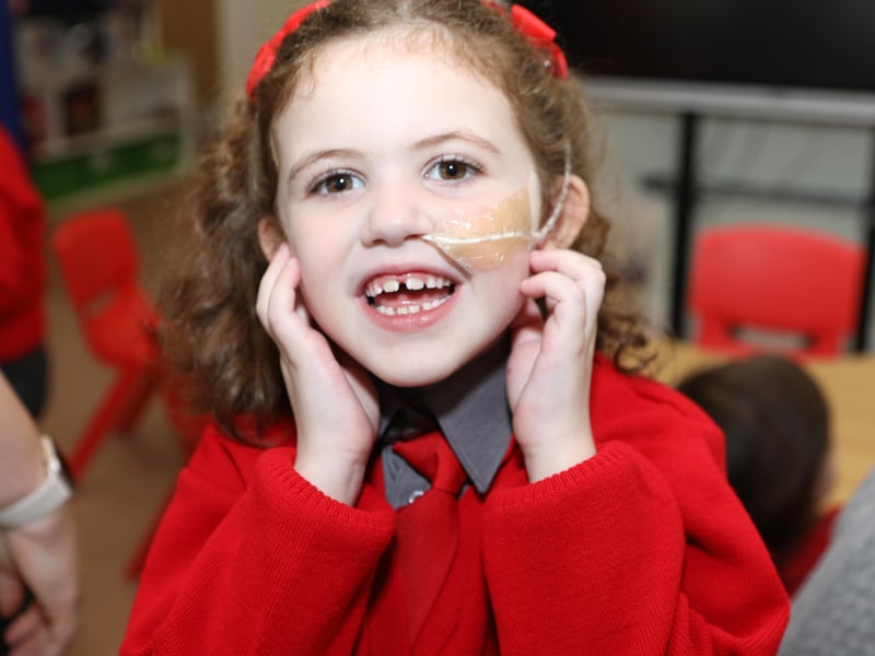 A happy Leah Doherty enjoying her new classroom