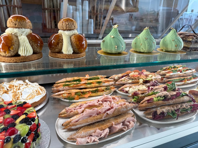 There's a kaleidoscope of cakes made by the in house pastry chefs.