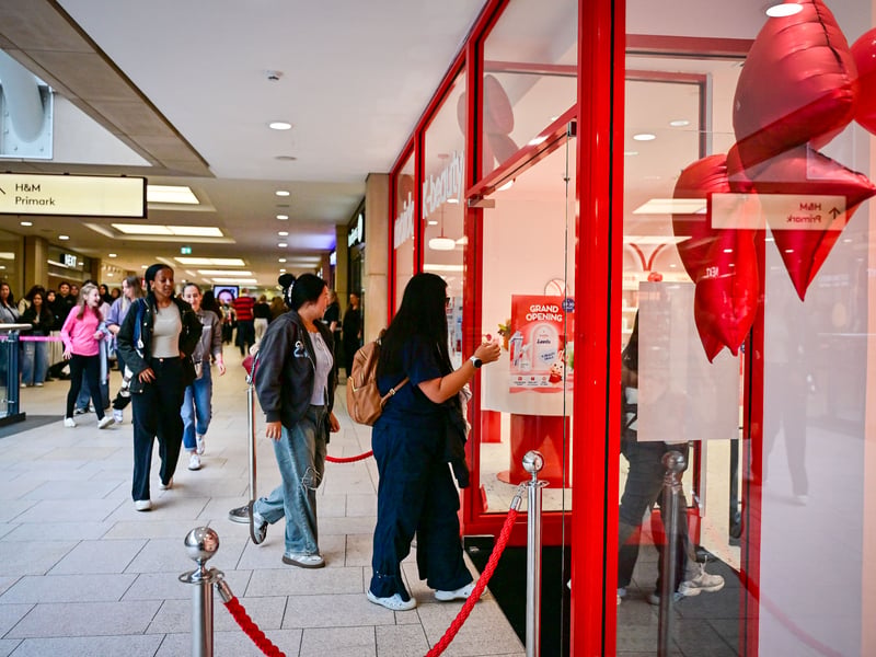 Customers were queuing outside before the store opened