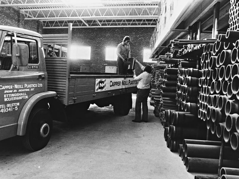 Workers at Capper-Neill Plastics Ltd are pictured unloading a lorry at the company’s warehouse on Spring Road Industrial Estate, Ettingshall, in September 1980. The photograph captures a routine part of working life at a local industrial business, with goods being moved from the lorry into the warehouse ready for the next stage of their journey. Do you remember Capper-Neill Plastics or the Spring Road Industrial Estate? Were you, a relative or a friend among the people who worked there? We’d love to hear your memories of the factory, the workers and what the area was like in the 1980s.