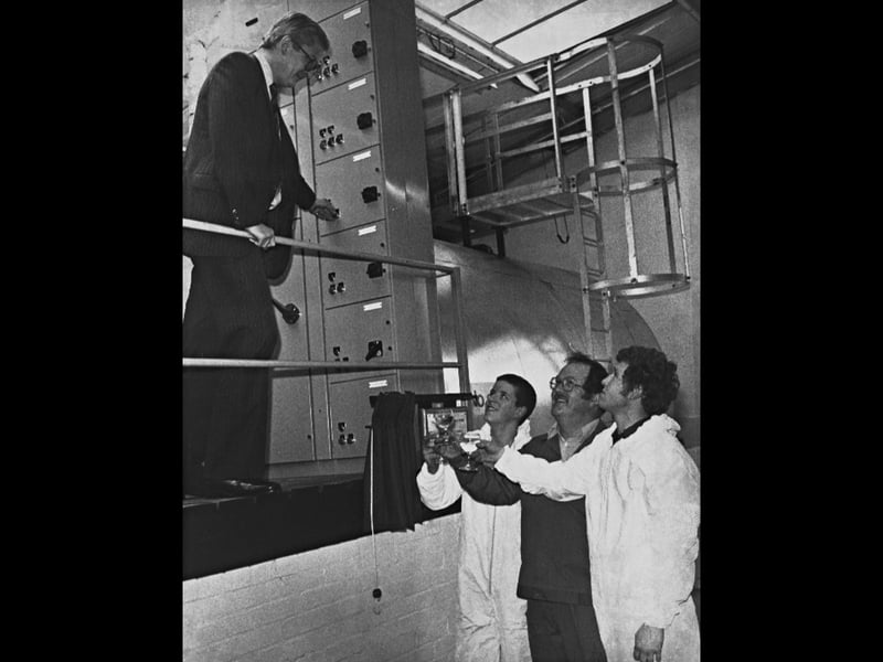 P W Turner Insulating opened a new factory at Lower Church Lane, Tipton, in September 1982, bringing new jobs to the area at a time when work was hard to find. The company, which made roof waterproofing products, had moved from Scotland to the Midlands and invested £150,000 in the new site. The photograph shows chairman David Hewett pressing the button to start production as he is joined by employees Shane Turley, foreman Pat Langton and Mark Grazier. Do you remember P W Turner Insulating or working in Tipton's factories during the 1980s? Did this expansion create opportunities for you or someone you knew?
