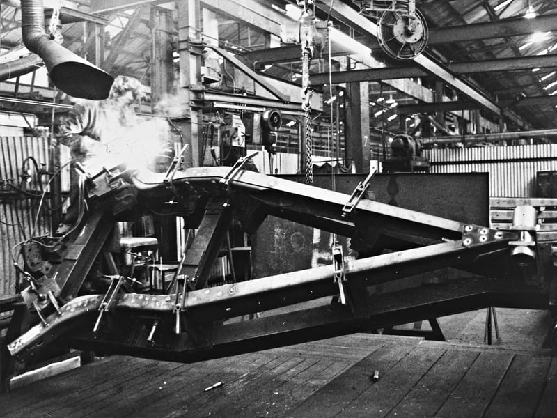 R O (Pressings and Fabrications) Ltd, part of the Rubery Owen Group of Companies, was celebrating its first birthday in 1980. The company, founded in Darlaston, was showcasing its work in the motor industry, including the fabrication of the rear suspension for the Leyland National bus. The photograph offers a glimpse of the skilled manufacturing work carried out by a company with strong Black Country roots. Do you remember working for Rubery Owen or one of its associated companies? What other local firms do you remember supplying parts to the motor industry?