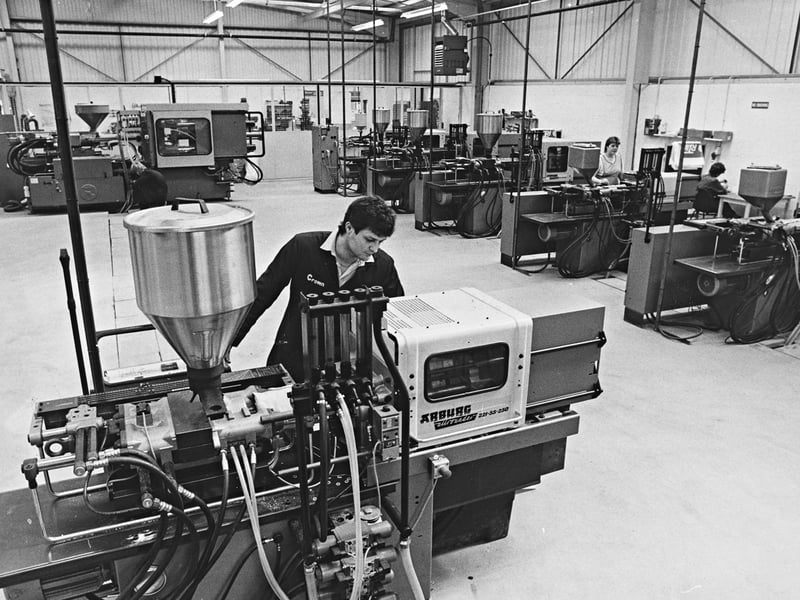 Crown Plastic Mouldings was celebrating a major milestone in September 1985 with the opening of a purpose-built factory in Broad Lanes, Bilston. John Botfield had started the company in 1979, leaving his job as a production manager to set up on his own during a difficult period for industry. The company had grown from premises in Old Meeting Road, Coseley, to become an established specialist in plastic mouldings, with its success built on hard work and a focus on quality. Do you remember Crown Plastic Mouldings or the factory in Broad Lanes? Did you or someone you know work in Bilston’s plastics industry during the 1980s?