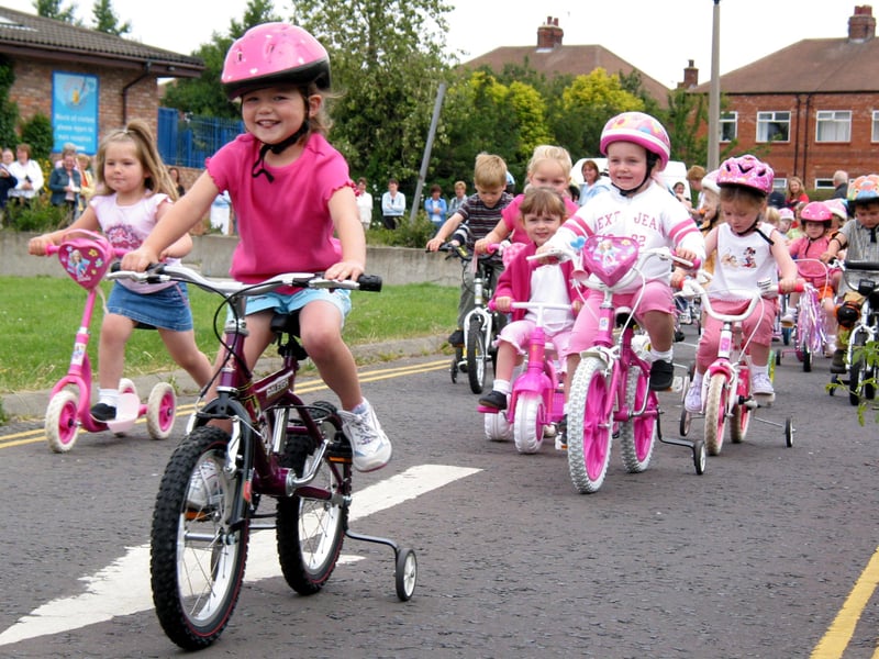 The primary school's nursery pupils looked like they had a wonderful time on their annual pedal push in 2003.