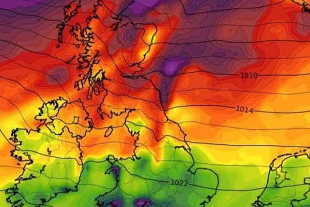 Weather map showing changes for Ireland