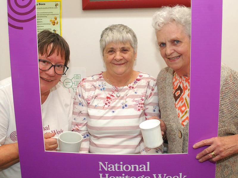 Mary McMahon, Marie Ryan and Mary Ryan framed for Heritage Week. Photo: PJ Wright