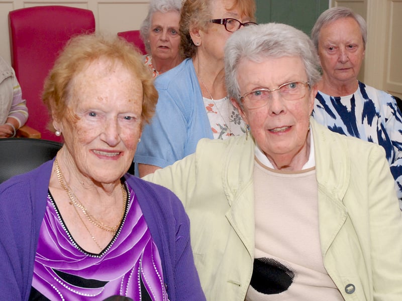 Maura Carroll and Bernie Tobin enjoying the gathering in the Age Friendly headquarters in Roscrea. Photo: PJ Wright