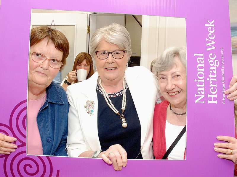 Mary Reid, Nancy Carey and Arlene Garnier in the former Courthouse during Roscrea’s Heritage Week. Photo: PJ Wright