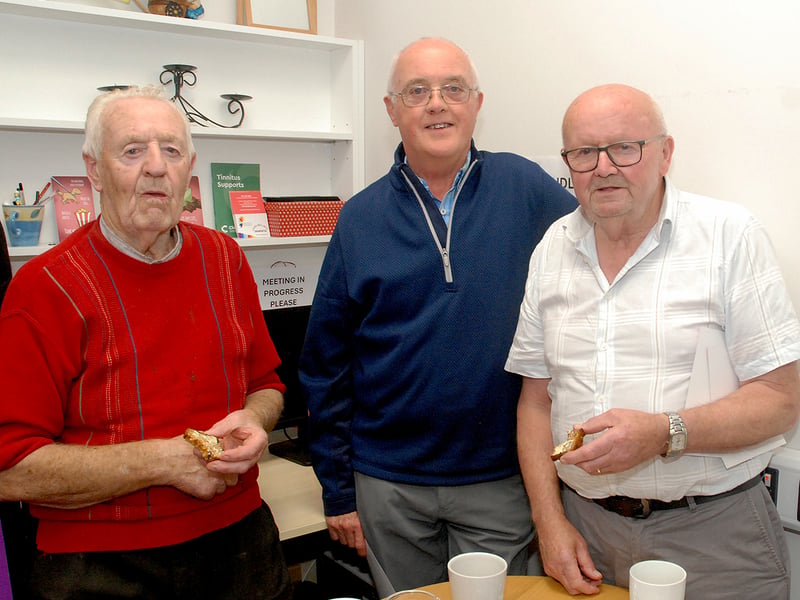 Mick Ryan, Ollie Nugent and Michael Kiely in the former Courthouse in Roscrea. Photo: PJ Wright