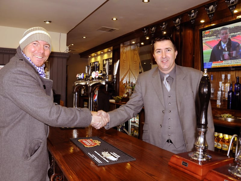Manager Stan Mckeith was pictured as he greeted one of his regular customers in a scene from February 2013.
