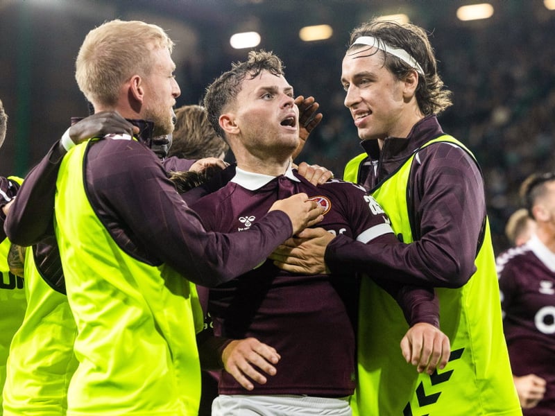 Hearts' Josh McPake celebrates scoring to make it 3-1