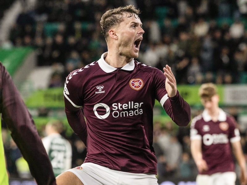 Hearts' Josh McPake celebrates scoring to make it 3-1