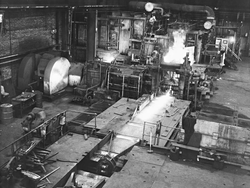The heavy machinery inside Cable Street Mills in Monmore Green, Wolverhampton, is pictured in April 1986. The rolling mill was part of the region’s steel industry, turning steel billets into finished bars and other products. With its huge machinery, pipes and steelwork, the photograph gives a glimpse of the scale and noise of industrial work in Wolverhampton during the 1980s. Do you remember Cable Street Mills or working in Wolverhampton’s steel industry? Did you or someone in your family work at the site?