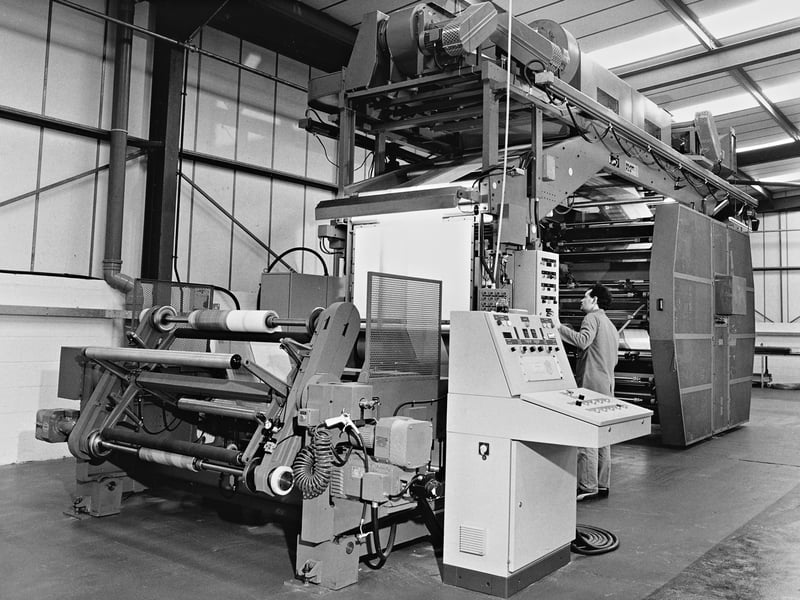 Stonehaven Packaging Products was looking to expand and create new jobs after moving into a modern factory in Stafford in March 1987. The company had moved from Victorian premises in Fancy Walk to a new £250,000 purpose-built factory on Tilcon Avenue. The extra space allowed Stonehaven to install new equipment, including a £220,000 colour press - the first of its kind in the UK - to produce flexible packaging for customers including Marks & Spencer, Mothercare, Woolworths and Harrods. Do you remember Stonehaven Packaging Products or its Stafford factory? Did you or someone you know work there in the 1980s?