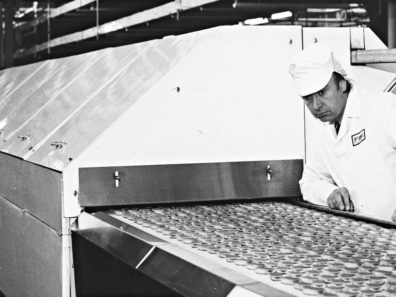 Intralox managing director Roger Iddles is pictured checking an all-plastic conveyor belt installed at a major British food factory in March 1989. The Pensnett company had grown rapidly since setting up in 1985, with UK sales of plastic conveyor belts increasing more than sevenfold. The success had led to further expansion, with Intralox moving into a factory four times larger than its original premises and expecting business to grow by another 50 per cent during 1989. Do you remember Intralox or its Pensnett factory? Did you or someone you know work on the industrial estate during the 1980s?